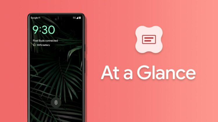 At a glance widget on a pixel 7