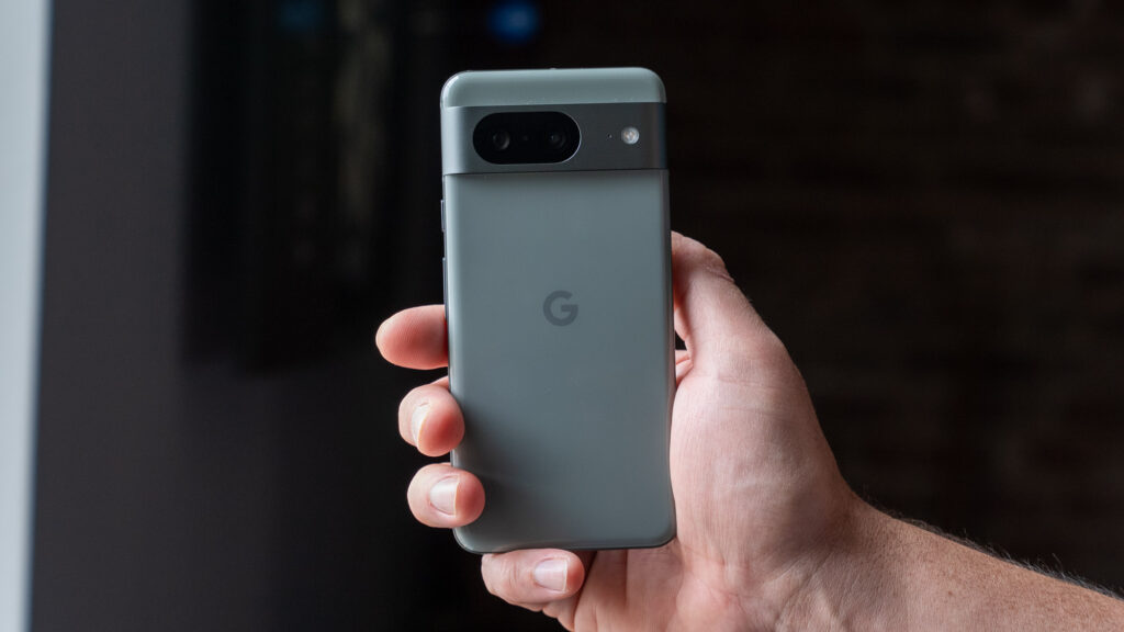 Google Pixel 8 in hand