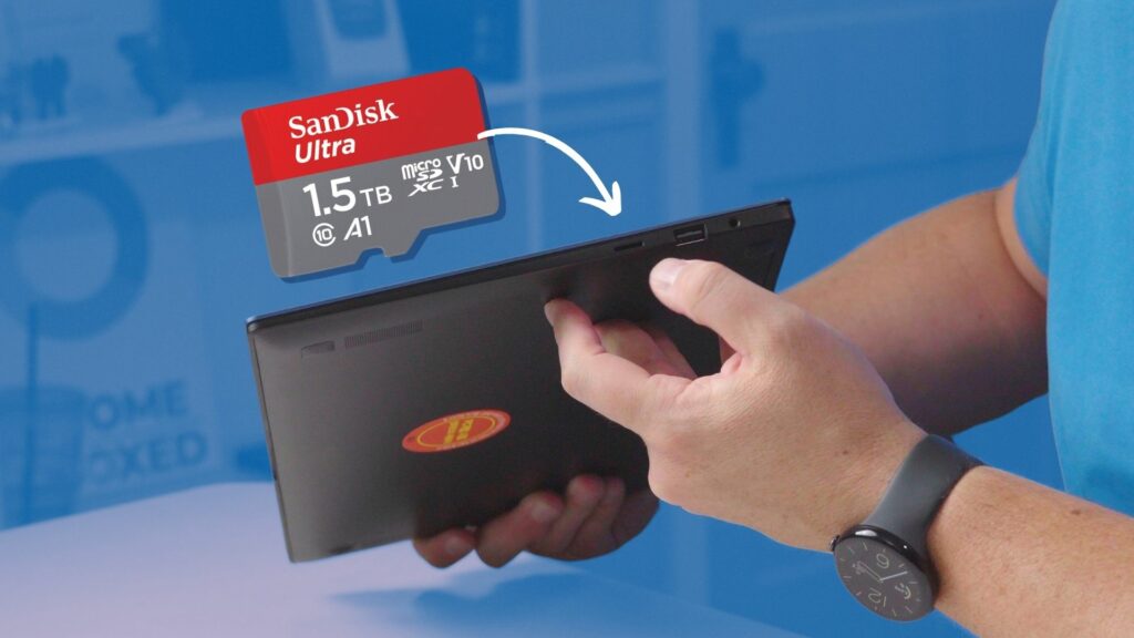 SanDisk Ultra 1.5TB MicroSD card with the Samsung Galaxy Chromebook Plus