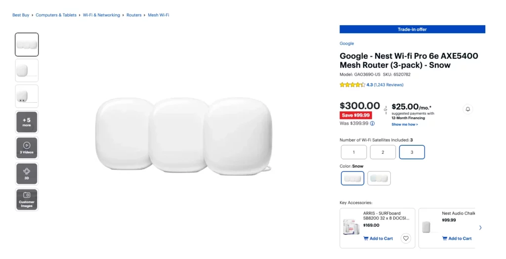 Google Nest Wifi Pro 6E at Best Buy