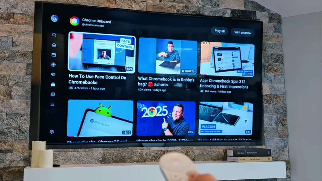 YouTube on big screen TV