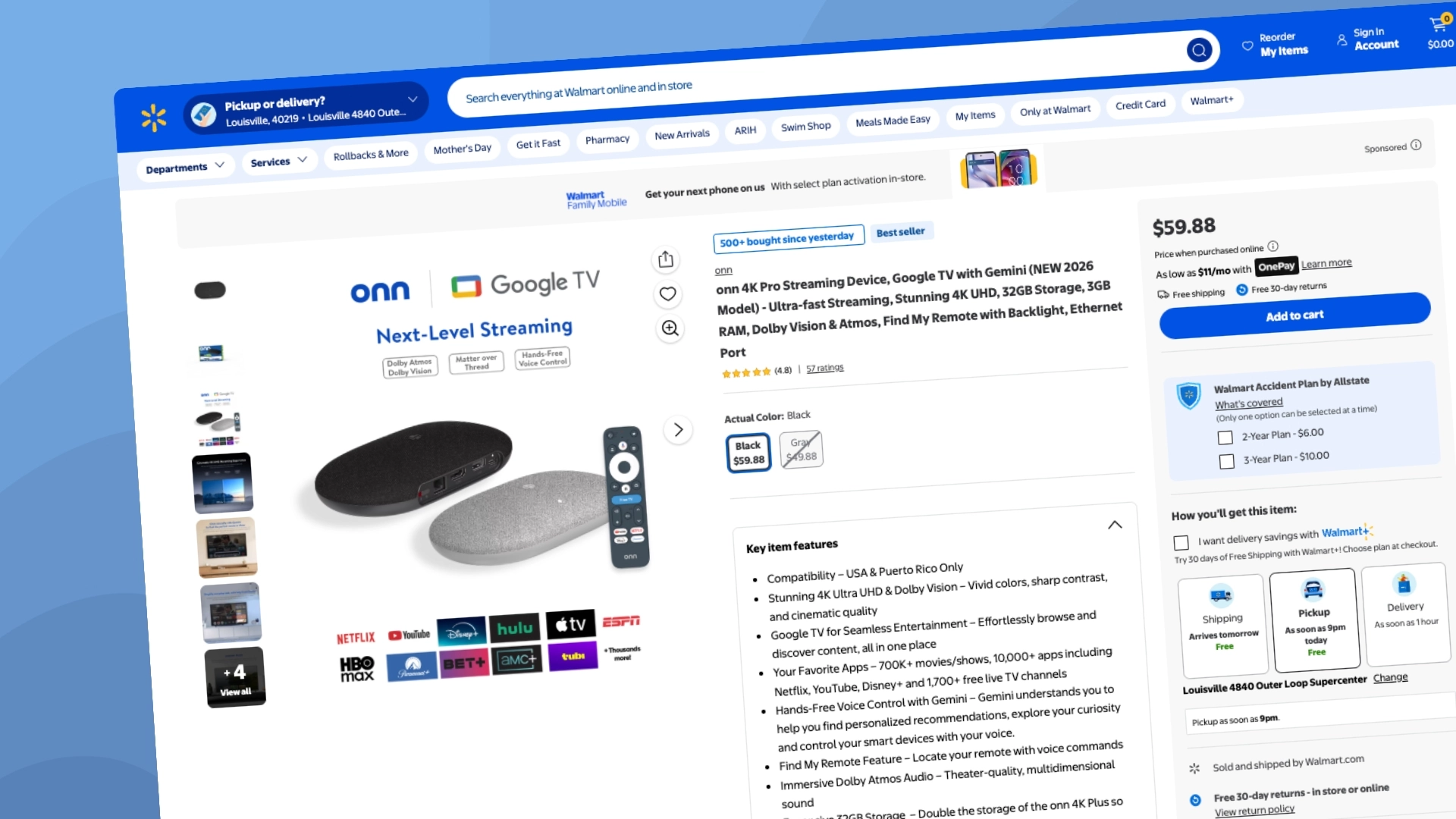 Walmart’s new Onn 4K Pro Google TV box is finally showing up for more customers
