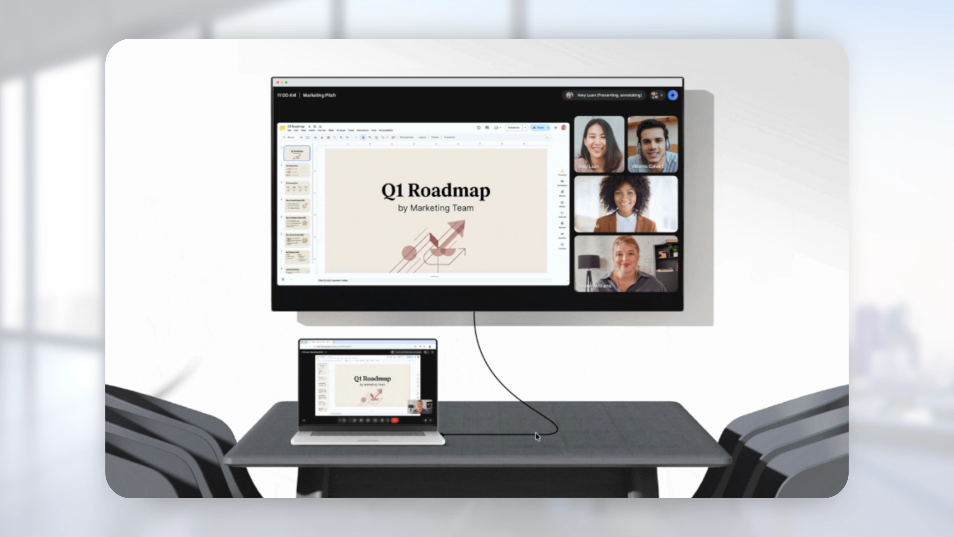 Google Meet gets a massive conference room screen sharing upgrade with Room Display mode