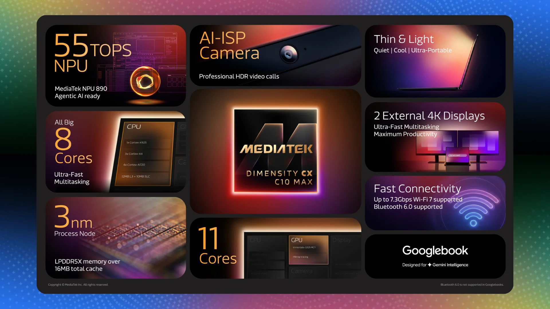 MediaTek unveils Dimensity CX C10 Max: 3nm, 55 TOPS NPU, and built for future Googlebooks